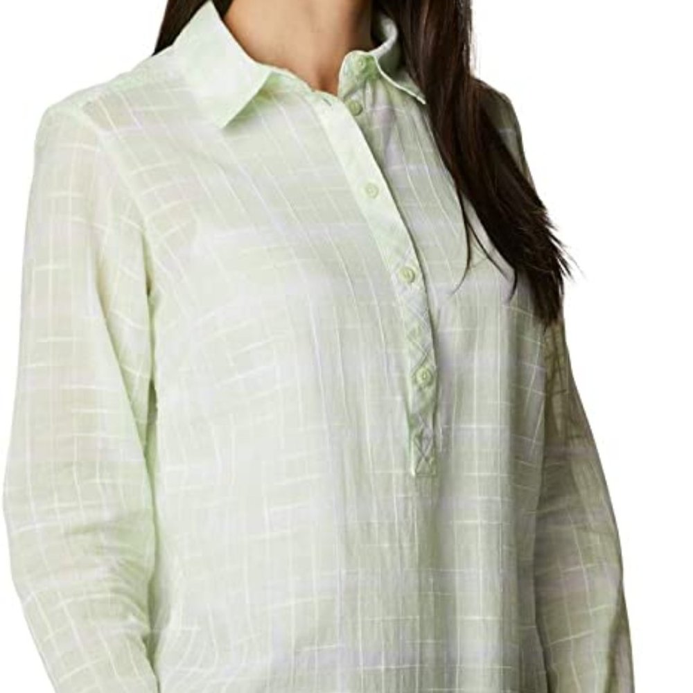 🆕Columbia Women's Camp Henry II Tunic, Light Lime to Dye for Print, Medium, NWT